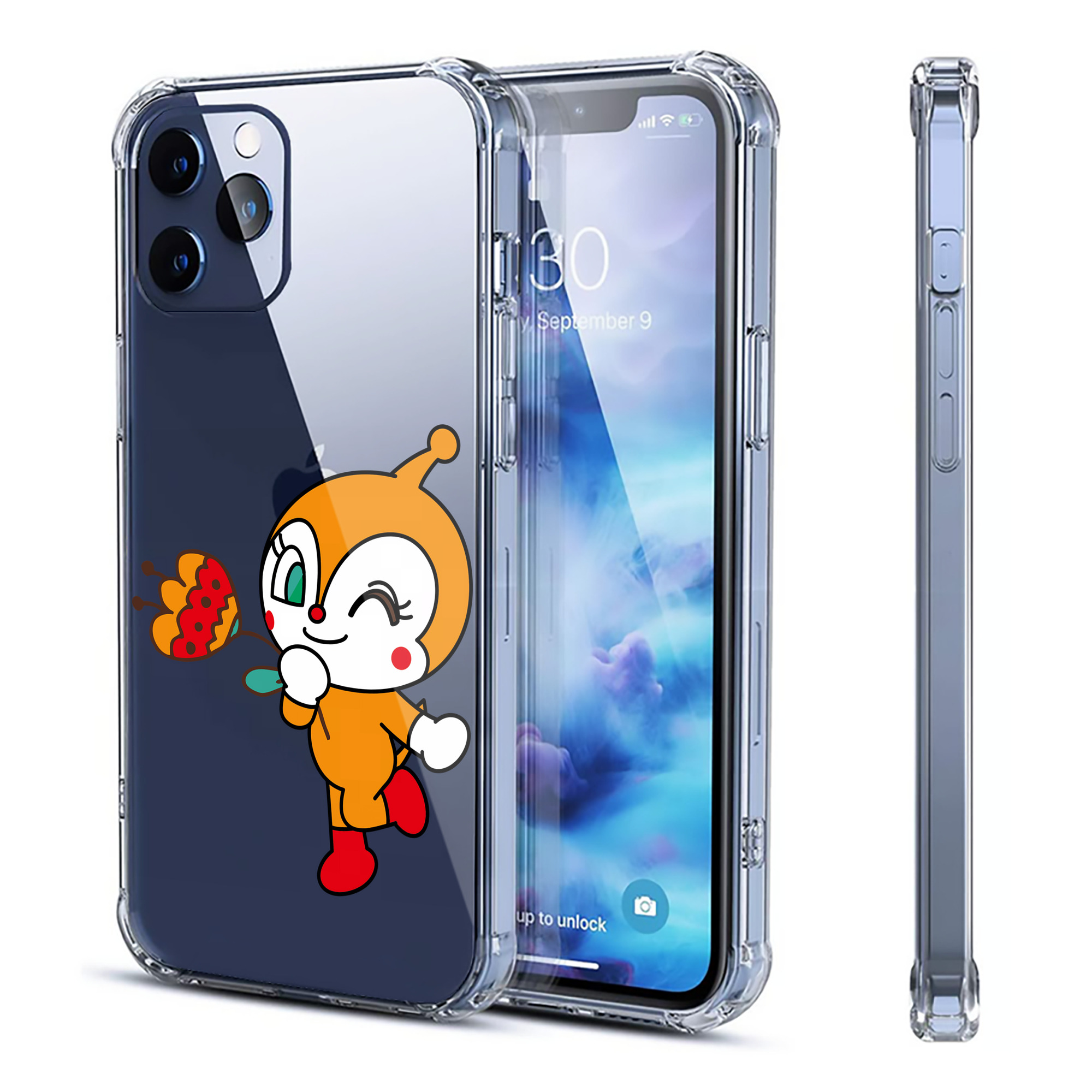 （画像用） アンパンマン Anpanman 【iPhone 12シリーズ対応】透明スマホケース（クリアソフトケース）